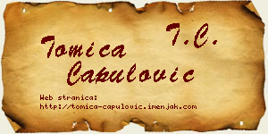Tomica Capulović vizit kartica
